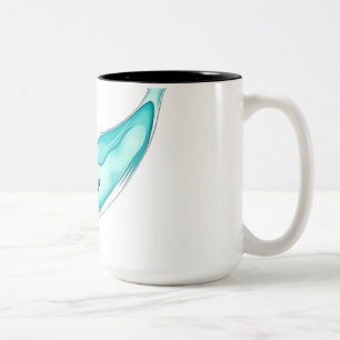 Tasse 2 Couleurs Baleine aquatique turquoise Aqua