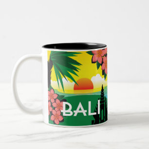 Tasse 2 Couleurs Bali Indonésie style voyage vintage