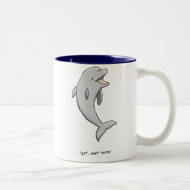 Tasse 2 Couleurs baliverne de dauphin (Droit)