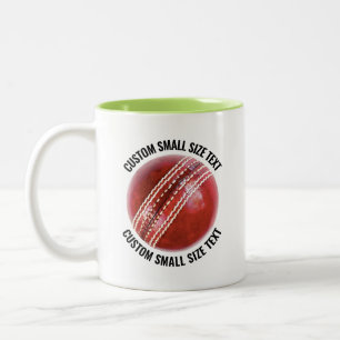 Tasse 2 Couleurs Balle de cricket & petit texte VERT CITRON 320g Pe