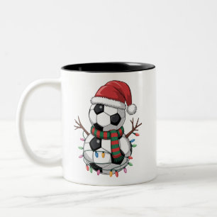 Tasse 2 Couleurs Balle de football de Noël Bonhomme de neige Lumièr