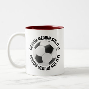 Tasse 2 Couleurs Balle de Football & Texte Moyen MAROON 11oz Person