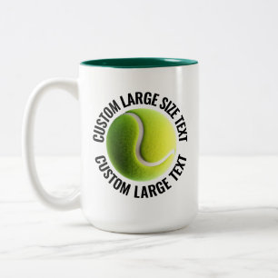 Tasse 2 Couleurs Balle de Tennis & Grand Texte VERT CHASSEUR 425g P