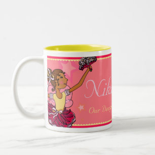 Tasse 2 Couleurs Ballerina fille étoile rose & foncé fille muqueuse