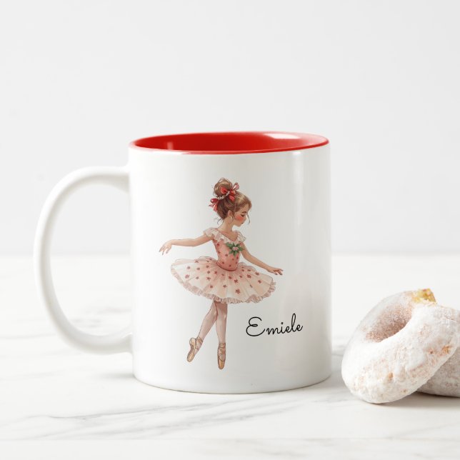 Tasse 2 Couleurs Ballet de Noël Danse fille (Avec donut)