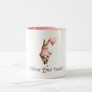 Tasse 2 Couleurs Ballon en forme de cœur rose lapin 