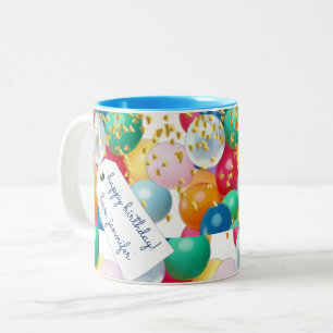 Tasse 2 Couleurs Ballons de confettis basiques personnalisés pour a