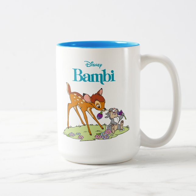 Tasse 2 Couleurs Bambi & Thumper Manger Fleurs de trèfle (Droit)