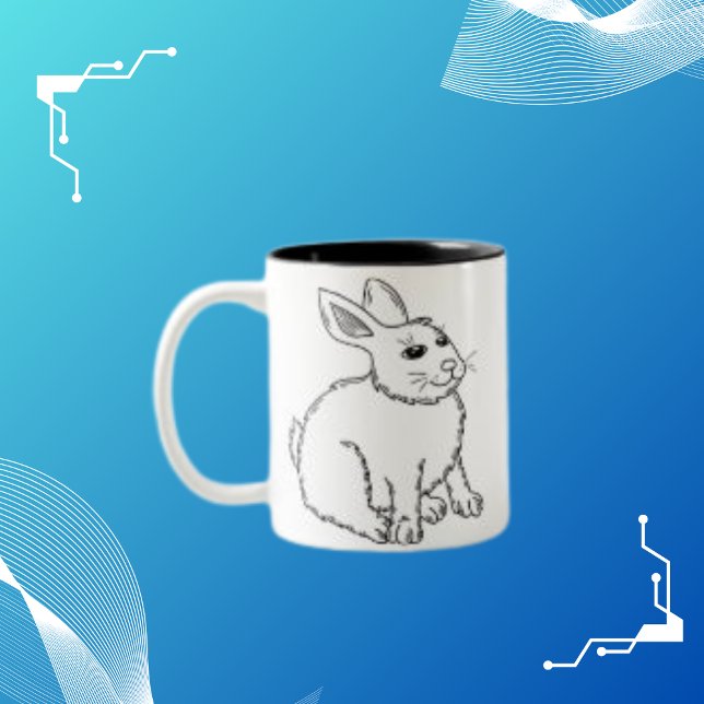 Tasse 2 Couleurs Bande dessinée de lapin mignonne (Créateur téléchargé)
