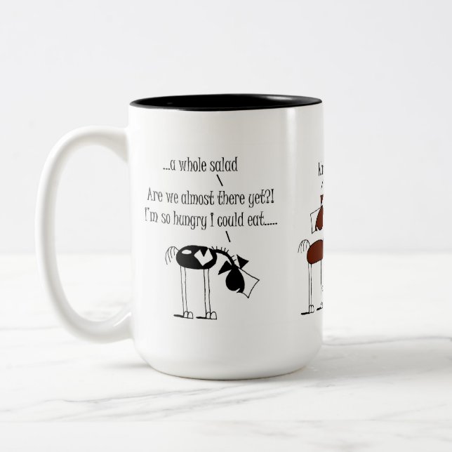 Tasse 2 Couleurs Bande dessinée drôle de cheval d'expression (Gauche)