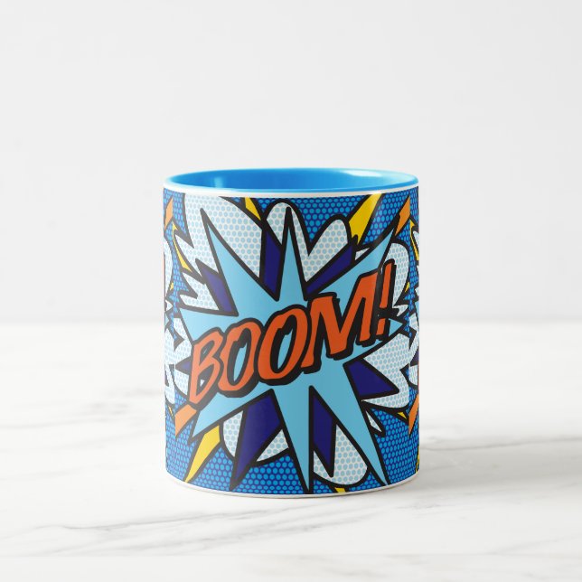 Tasse 2 Couleurs Bande dessinée Pop Art BOOM! (Centre)