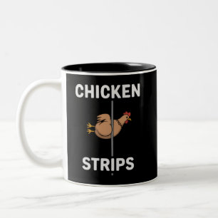 Tasse 2 Couleurs Bandes de Poulet Pun Drôles Blagues Sarcasme Vie 