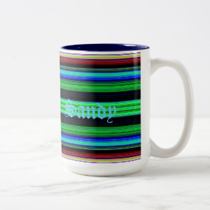Tasse 2 Couleurs Bandes minces et colorées - 1