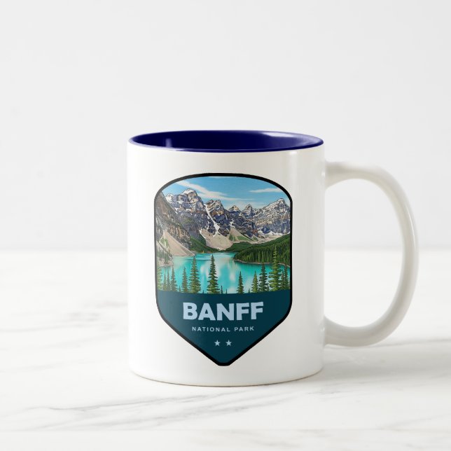 Tasse 2 Couleurs Banff National Park Shield (Droit)