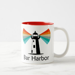 Tasse 2 Couleurs Bar Harbor Maine Phare Arc-en-ciel