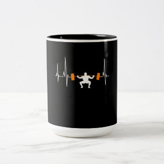 Tasse 2 Couleurs Barbell Weighting Heartbeat Cool de construction d