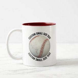 Tasse 2 Couleurs Baseball & Petit Texte MAROON 11oz Personnalisé