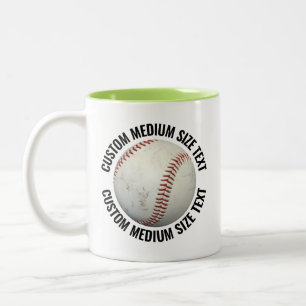 Tasse 2 Couleurs Baseball & Texte Moyen VERT CITRON 325ml Personnal