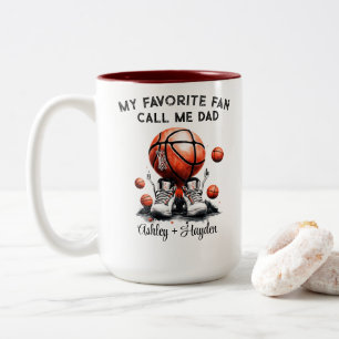 Tasse 2 Couleurs Basket-ball personnalisé avec fête des pères du no