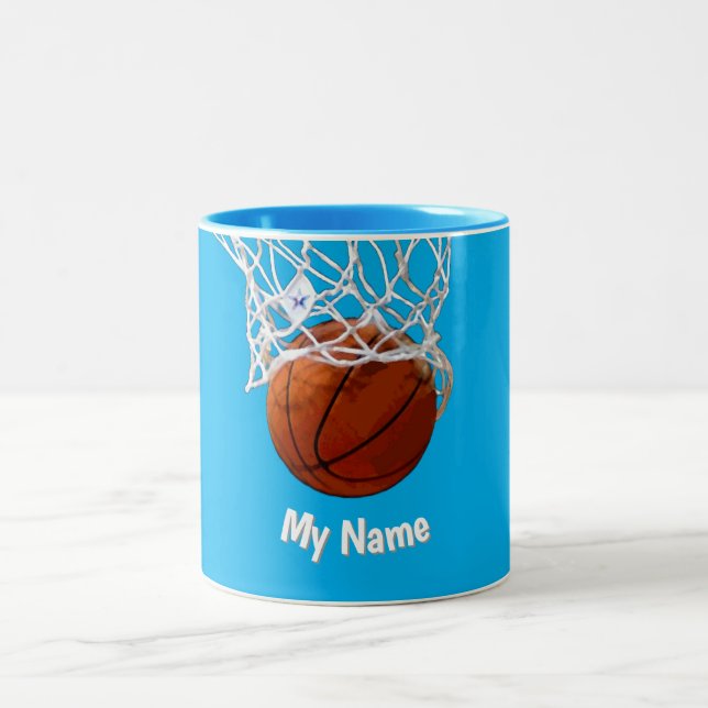 Tasse 2 Couleurs Basketball Your Name Custom (Centre)