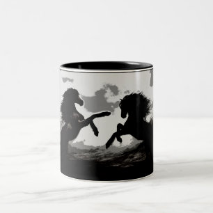 Tasse 2 Couleurs Bataille des Chevaux - Art Equin