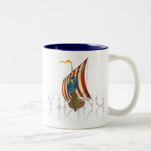Tasse 2 Couleurs Bateau de Viking réfléchissant sur l'eau