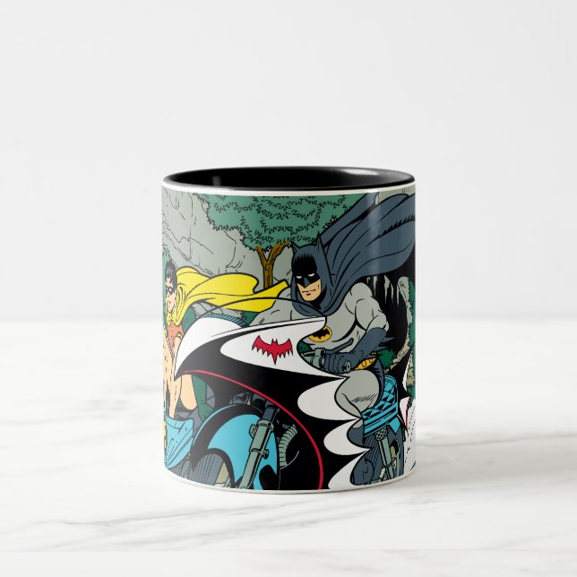 Tasse 2 Couleurs Batman Et Robin En Batcycle (Centre)