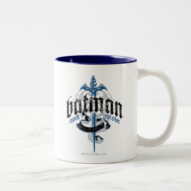 Tasse 2 Couleurs Batman | Nom avec logo épée (Droit)