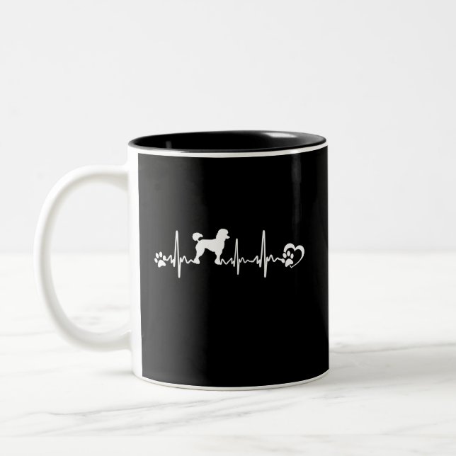 Tasse 2 Couleurs Battement de coeur de caniche (Gauche)