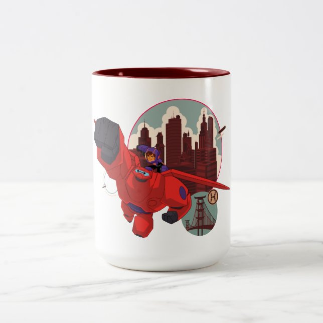 Tasse 2 Couleurs Baymax & Hiro | Héros haut (Centre)