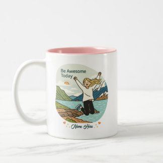 Tasse 2 Couleurs Be Awesome Today – Inspirational - Custom Name