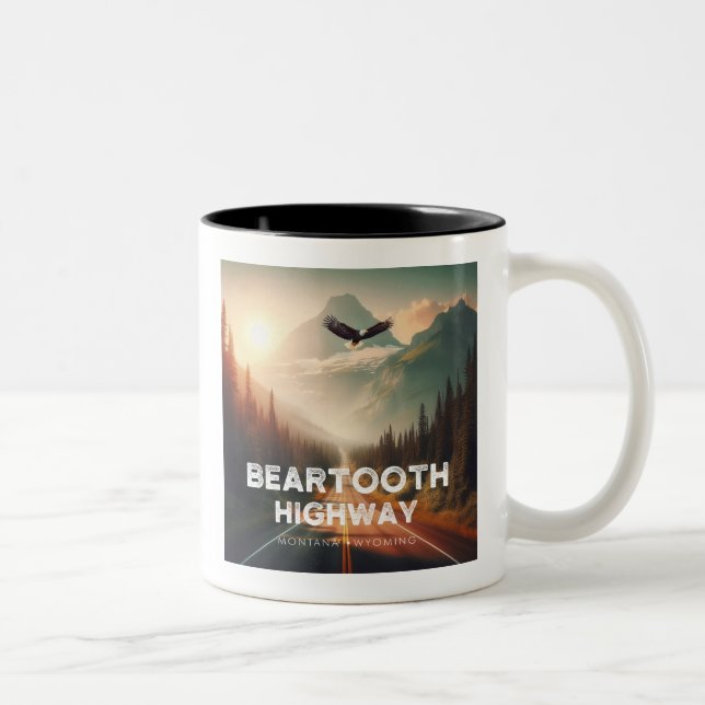 Tasse 2 Couleurs Beartooth Highway Montana Aigle Wyoming (Droit)