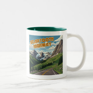 Tasse 2 Couleurs Beartooth Highway Montana Wyoming Paysage