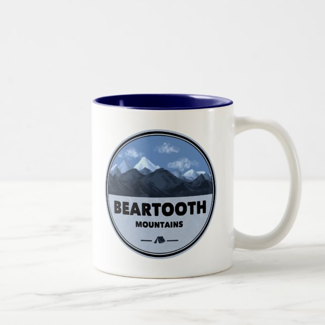 Tasse 2 Couleurs Beartooth Mountains Montana Wyoming Camping (Droit)