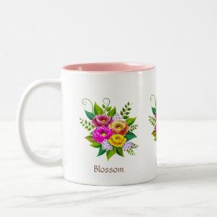 Tasse 2 Couleurs Beau Bouquet de fleurs colorées