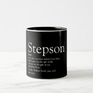Tasse 2 Couleurs Beau-fils Amusant Définition Noir et Blanc