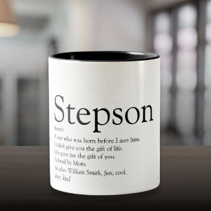 Tasse 2 Couleurs Beau-fils Définition Moderne en Noir et Blanc