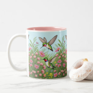 Tasse 2 Couleurs Beau Humminbirds volants