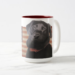 Tasse 2 Couleurs Beau Labrador Retriever American Flag