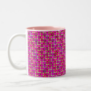 Tasse 2 Couleurs Beau Motif de Carrelage Abstrait en rose