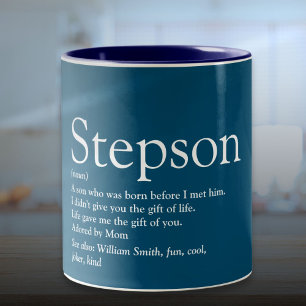 Tasse 2 Couleurs Beau plaisir typographique pour beau-fils