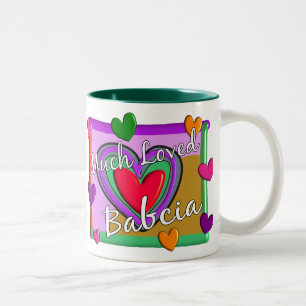 Tasse 2 Couleurs Beaucoup d'amour Babcia (grand-mère polonaise)