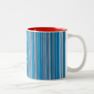 Tasse 2 Couleurs Beaucoup de bandes multicolores en bleu
