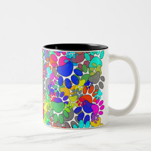 Tasse 2 Couleurs Beaucoup D'Empreintes de pattes De Chiens Partout