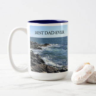Tasse 2 Couleurs Beautiful Ocean Photo Best Dad Ever Seashore