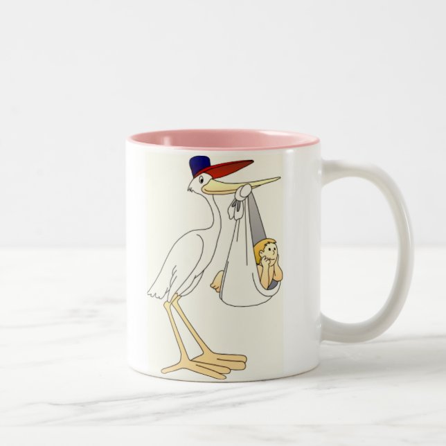 Tasse 2 Couleurs Bébé de la livraison de cigogne (Droit)