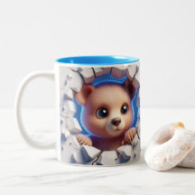 Bébé mignonne 3D Ours de cacao chaud Coffee Animau