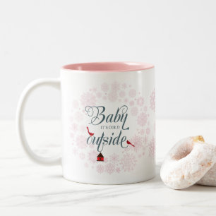 Tasse 2 Couleurs Bébé rose mignon Son Froid En Dehors Noël