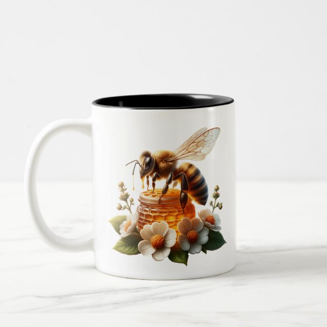 Tasse 2 Couleurs Bee My Honey | Cadeau romantique doux (Gauche)