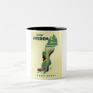 Tasse 2 Couleurs Belle affiche de voyage suédoise